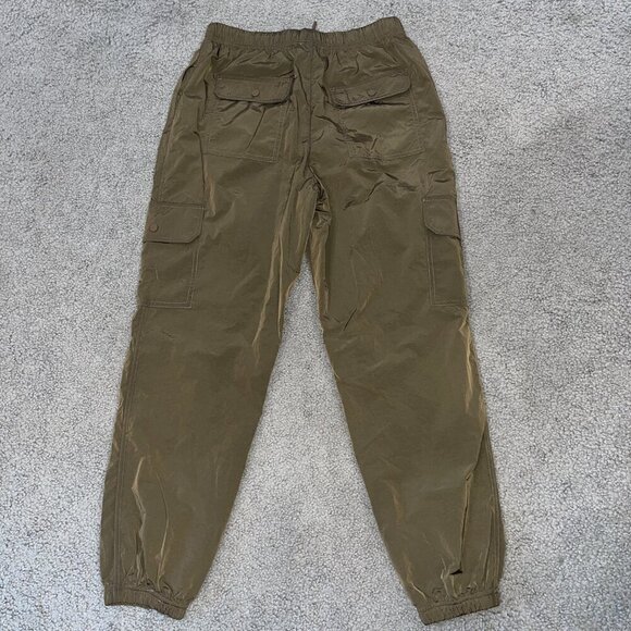 GOOD AMERICAN NYLON PARACHUTE CARGO JOGGER PANTS Chocolate Brown Size 2 = Medium - Picture 6 of 15